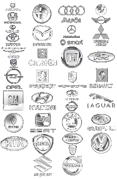 Honda, Alfa Romeo, Audi, BMW, Lexus, Toyota, Mazda, Mercedes, Mitsubishi, Jeep, Citroen, Fiat, Ford, Opel, Peugeot, Porsche, Renault, GM, Hyundai, Subary, Inifinity, Jaguar, Saab, Seat, Skoda, Subaru, Kia, Lancia, Landrover, Volkswagen, Suzuki, Volvo.